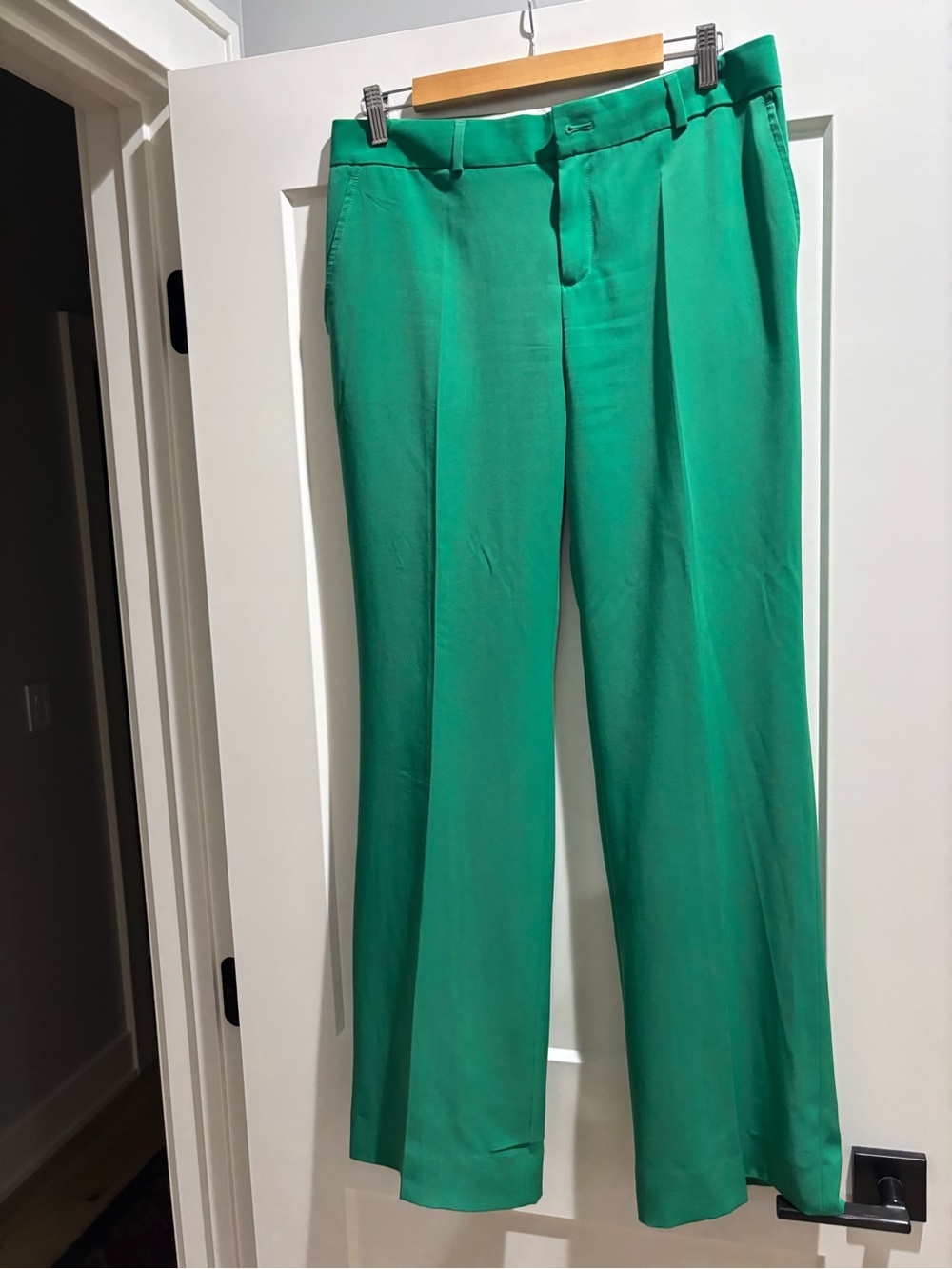Banana Republic Emerald Green Wide-Leg Dress Pants